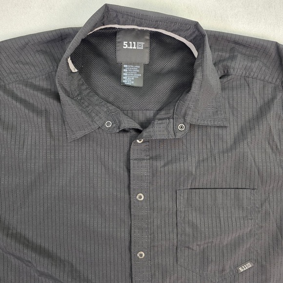 5.11 Tactical Other - 5.11‎ Tactical Mens XL Black Ripstop Short Sleeve Snap Button Down Shirt